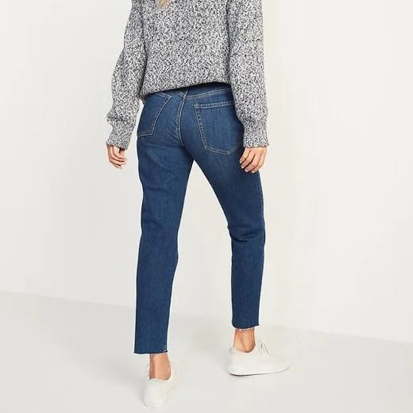 Old Navy High-Waisted Button-Fly O.G. Straight Cut-Off Jeans for Women New - Picture 2 of 4